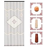 Türvorhang Natur Perlenvorhang Fadenvorhang Bambusvorhang Insektenschutz Paravant Raumteiler 31 Stränge 90x208 cm