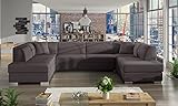 ECKSOFA mit Schlaffunktion Schlafsofa Wohnlandschaft Eckcouch Daron U XXL U-Form grau gelb lila schwarz blau 04 (Casablanca 2306)