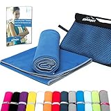 Mikrofaser Handtuch Set - Microfaser Handtücher für Sauna, Fitness, Sport I Strandtuch, Sporthandtuch I 1x S(80x40cm) I Blau