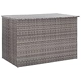 BULANED Gartenbox, Auflagenbox Wasserdicht, Box Für Gartenauflagen, wasserdichte Box, Aufbewahrung, Aufbewahrungsbox, Grau 150x100x100 cm Poly Rattan