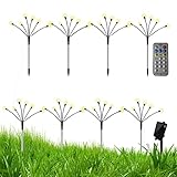 Cipliko Solar-Gartenleuchten - 6 LED-Solar-Lichterketten - Solar-Außenleuchten IP65 wasserdicht, Simulation Firefly Garden Decor für Außenhof, Solarleuchten Home Decor