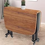 BLOHDI Küche Klappbarer Esstisch, Holz Ausziehbarer Tisch Platzsparend Drop Leaf Tische Verstellbar Beweglicher Küchentisch Tisch Räder für kleinen Raum (Color : A, Size : 100 * 70cm)