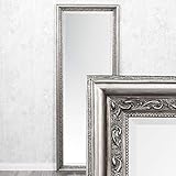 LEBENSwohnART Wandspiegel Argento 160x60cm Silber-Antik Spiegel Barock Holzrahmen Facette