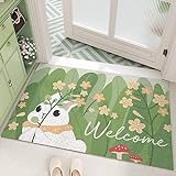 Badezimmerteppich Cartoon Kaninchen Badematte rutschfest,Weiche Badteppich,Badvorleger Duschvorleger,Teppich Badezimmer Waschbar,Bad Teppich Flauschig 40×60cm