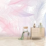 FBITE 3D Wandmalerei Tapete Benutzerdefinierte rosa Feder 3D Fototapete für Schlafzimmer Wände Wohnkultur Modernes Kreatives Wohnzimmer Kinder Zimmer Wandbild Papier Peint 150x105cm