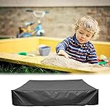 Wasserdicht Sandkasten Abdeckung,Abdeckplane Wasserdicht,Sandkasten Abdeckung 120x120,Sandkastenabdeckung Abdeckplane,mit Kordelzug,für Sandkasten, Pool, Terrase, Garten.(Schwarz 120)