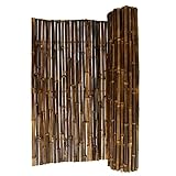 DE-COmmerce Hochwertiger Wind - und Sichtschutz Black I Bambus Blickschutz Garten, Terrasse, Balkon, Trennwand, Raumteiler I Bamboo Sichtschutzzaun mit geschlossenen Rohren (HxB) 180 x 180 cm