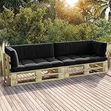 CIADAZ 2-Sitzer-Palettensofa mit Kissen, Gartensofa, Balkon Möbel, Gartenlounge, Balkonmöbel, Sonneninsel, Garten Möbel, Gartenlounge, Loungemöbel, Grün Imprägniertes Kiefernholz