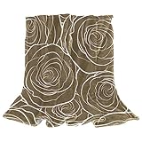 GIAPB 2Pcs Weiche Überwurfdecke für Couch,dekorative Decke,Mikrofaserdecken,Decken für Frauen,59x51.1 in,Rosenblüten braun