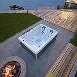 Tronitechnik Outdoor Whirlpool Spa ELBA Außen Whirlpool weiß 210cm x 150cm mit Heizung, Hydromassage, Bluetooth und Farblichtherapie