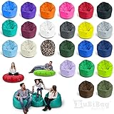 BuBiBag Sitzsack für Kinder & Erwachsene - Outdoor Sitzsäcke, Sitzkissen oder als Gaming Sitzsack, geliefert mit Füllung (125 cm Durchmesser, anthrazit)