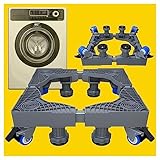 Shvieiart Untergestelle Für Waschtrockner Hebbar Waschmaschinen-Support Edelstahl Adjustable Base Waschmaschine,4Beine-4Rollen