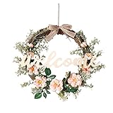 Frühlingskränze Frühlingsblumen Muttertag Nelkenkränze Türring Tageskränze Accessoires (Pink, One Size)