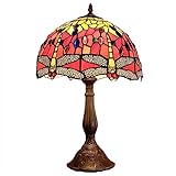 JENCUZ Tischlampen Tiffany-Stil Retro Tischlampen Schlafzimmer Einfach Nachttischlampe Vintage Zinklegierung Muster Schreibtischlampe Retro Für Studie Hotel Wohnzimmer Lampe