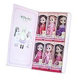 Lllunimon 17Cm Puppe Prinzessin 6-Teiliges Set, Bjd Puppe Kann Kleid Make-Up Ändern, Mode Puppen Mädchen Geburtstagsgeschenk