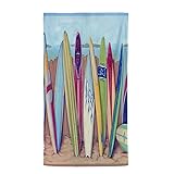 Strandtuch XXL GrüNes Surfbrett Strandhandtuch Schnelltrocknend Sandfrei, Mikrofaser Badetücher Strandtücher für Camping Reise Fitness Wandern, Leichtes Dünnes Tragbares Strandlaken, 150x200 cm