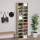 lvssiao Schuhregal, Schuhschrank, Schuhschrank, Schuhregal, aus Sperrholz, Farbe Eiche, 54 x 34 x 183 cm, platzsparend, für Eingang, Flur, Wohnzimmer