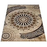 Paco Home Teppich Klassisch Gemustert Kreis Ornamente in Braun Beige Schwarz Meliert, Grösse:160x230 cm