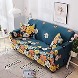 ASCV Blumen Bedruckte Sofabezüge Elastic Sectional Throw Couch Eckbezüge Sofa Schonbezüge für Möbel Sessel A34 4-Sitzer