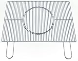 FLAMMBURO BBQ-System Grillrost eckig 69,5 x 46 cm - Grillgitter aus verchromtem Stahl als Feuerrost für BBQ Grill-Geräte wie Hauben-Grill, Gas-, Elektor- oder Holzkohle-Grill