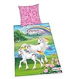 Herding SCHLEICH Bettwäsche-Set, Bayala Einhorn-Wendemotiv, Bettbezug 135 x 200cm, Kopfkissenbezug 80 x 80cm, Baumwolle/Renforcé