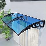 Vordach für Fenster Regenschutz,Vordach für Fenster,Eingang überdachung Holz,Eingang Tür überdachung Polycarbonat Vordach für Haustür,Türvordach für Balkon Fenster Haus (100X100cm/39inX39in,100cm)