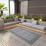 JUNZAI Outdoor-Teppich, Carpet, Area Rug, Teppischwhonzimmer, Teppiche Wohnzimmer, Schlafzimmer, Büroteppich, Grau 160x230 cm PP