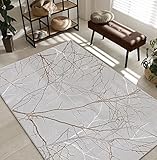 the carpet Mila Moderner Dicher Kurzflor Teppich, Wohnzimmer, Schlafzimmer, Eleganter Glanz, Glanzfaser, Hoch-Tief Effekt, Blitz Effekt, Grau, 160 x 230 cm