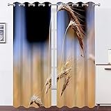 Vorhänge Herbstlandschaft Vorhang Blickdicht VerdunklungsvorhäNge mit öSen, Gardinen Wohnzimmer Schlafzimmer Modern Bedruckt Curtains H 245 X B 140cm 2er Set