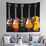 PSVOD Wandteppich für E-Gitarre, zum Aufhängen, Schlafzimmer, Wohnzimmer, Stoff, Heimdekoration, Wanddekoration, 152 x 130 cm