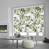 Rollos für Fenster Ohne Bohren Rollos Ohne Licht, Blühende Birnenblüten Gemusterte Rollos für Bad/Fenster, 60/70/80/90/100/110/120/130/140 cm Breite (Size : 140cmx220cm/55.1inx86.6in)