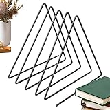 Jomewory Zeitungsständer, Magazinständer, Metall Buchstütze, Dreieck Desktop Bücherregal, Zeitschriften & Zeitungshalter, Schallplattenständer Modern, Zeitungshalter für Bücher, Karten und CDs