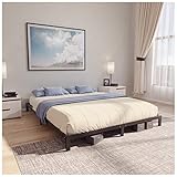 Dreamzie Bett 180x200 mit Lattenrost aus Metall - Bettgestell 180x200 für Matratze, Höche 25 cm - Robust, Leichte Montage, Umfangreicher Stauraum - Schwarzer Lattenrost