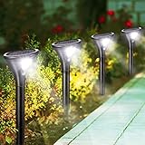 Litake Solarlampen für Außen,4 Stück Solar Gartenleuchte 2 Modi Solarleuchten mit Bewegungsmelder Wegeleuchte IP65 Wasserdichte Auto Ein/Aus Landschaftslichter Aussenlicht für Garten/Patio/Rasen/Pfad