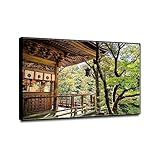 ZHFXBK Natur Landschaft Druck auf Leinwand. Waldpavillon. Bilder Kunstdruck auf Leinwand. Nature Bilder Leinwanddruck. Moderne Wandbild Schlafzimmer Haushaltschmücken 40x60cm(16x24) Gerahmt