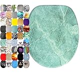 WC Sitz, viele schöne WC Sitze zur Auswahl, hochwertige und stabile Qualität aus Holz (Marmor Grün)