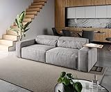 DELIFE Big-Couch Sirpio L Cord Silbergrau 260x110 cm