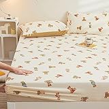 JIANINGHOME Spannbetttuch in Allen Größen 200x220,Spannbettlaken - 100% Baumwolle Bettlaken Spannbetttuch Topper Boxspringbett.