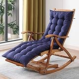 NOALED Sonnenliege Zero Gravity Chair, zusammenklappbar, Zero Gravity Lounge Chair, verstellbare Relaxliege, Bambus-Schaukelstuhl für Outdoor, Garten, Strand, Pool, maximale Belastung 200