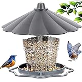 Vogelfutterhaus Aufhängen, Vogelhaus mit Ständer Wetterfest, Vögel futterspender Aufhängen, Hohe Kapazität Bird Feeder, Für Alle Gartenvögel Geeignet