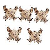 NUOBESTY 10 Sets Tischdekoration Miniaturen Wohnaccessoires Holzspielzeug Esstisch Dekorationen Für Salas De Casa Puppenhaus Miniatur-Tisch Möbel Spielzeughaus Dekor