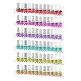 CECOLIC 6er Pack Acryl Nagellackregal Wandregal für bis zu 90 Flaschen, durchsichtiger Nagellack Organizer mit abnehmbaren rutschfesten Endeinsätzen für Wanddisplay - 38 cm