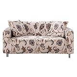 Sofa-Schonbezug aus Stretch-Stoff, Blumen-Vogel-Muster, elastisch, Sofa-Überzug, dick, reine Farbe, Loveseat Sofaüberzug, Anti-Milben-Schutz, Multicolor #3, 190-230