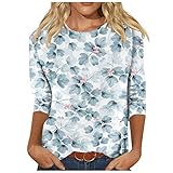 Tops Für Damen Damen Tshirt Elegant Oberteil Damen Sommer T Shirt Damen Longbluse Damen Shirt Damen Damen Bluse Sommer Y2k Top Poloshirt Damen Tshirt Damen Elegant（5-Light Blue,4XL）