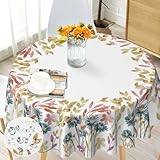 Tischdecke Rund 150 cm Boho landhausstil Tischdecke Wasserdicht Anti-Falten Böhmische Mandala Table Cloth für Küche, Esstisch, Couchtisch, Parteien, Abendessen. (Tablecloth 04, 150 cm)…