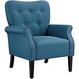 Yaheetech 1x Relaxsessel Loungesessel Cocktailsessel mit Holzbeinen Polstersessel Fernsehsessel Lehnstuhl, blau