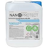 Nanoprotect Essigsäure Klimaneutral - 5 kg | Nachhaltig und CO2 neutral | Ideal als Reiniger und Entkalker | Für Haus und Garten