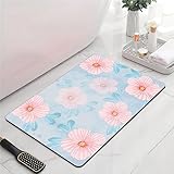 Badezimmerteppich Super Absorbierende Rutschfester Badematte, Badematten Badteppich 50x80cm Badvorleger Extra DüNn Schnelltrocknende Waschbare Badematte Home Rug, Badmatte Bodenmatte Floor Mat Rosa