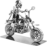 Brubaker Schraubenmännchen Motorradfahrer - Handarbeit Eisenfigur Metallmännchen - Metallfigur Geschenk für Motorrad Fans