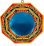 OUSIKA Chinesischer Feng Shui Klatschspiegel, Vintage Konvex-Konkav-Bagua-Spiegel, Bagua-Spiegel Feng Shui gelbes Holz Bagua-Konkavspiegel Spiegel